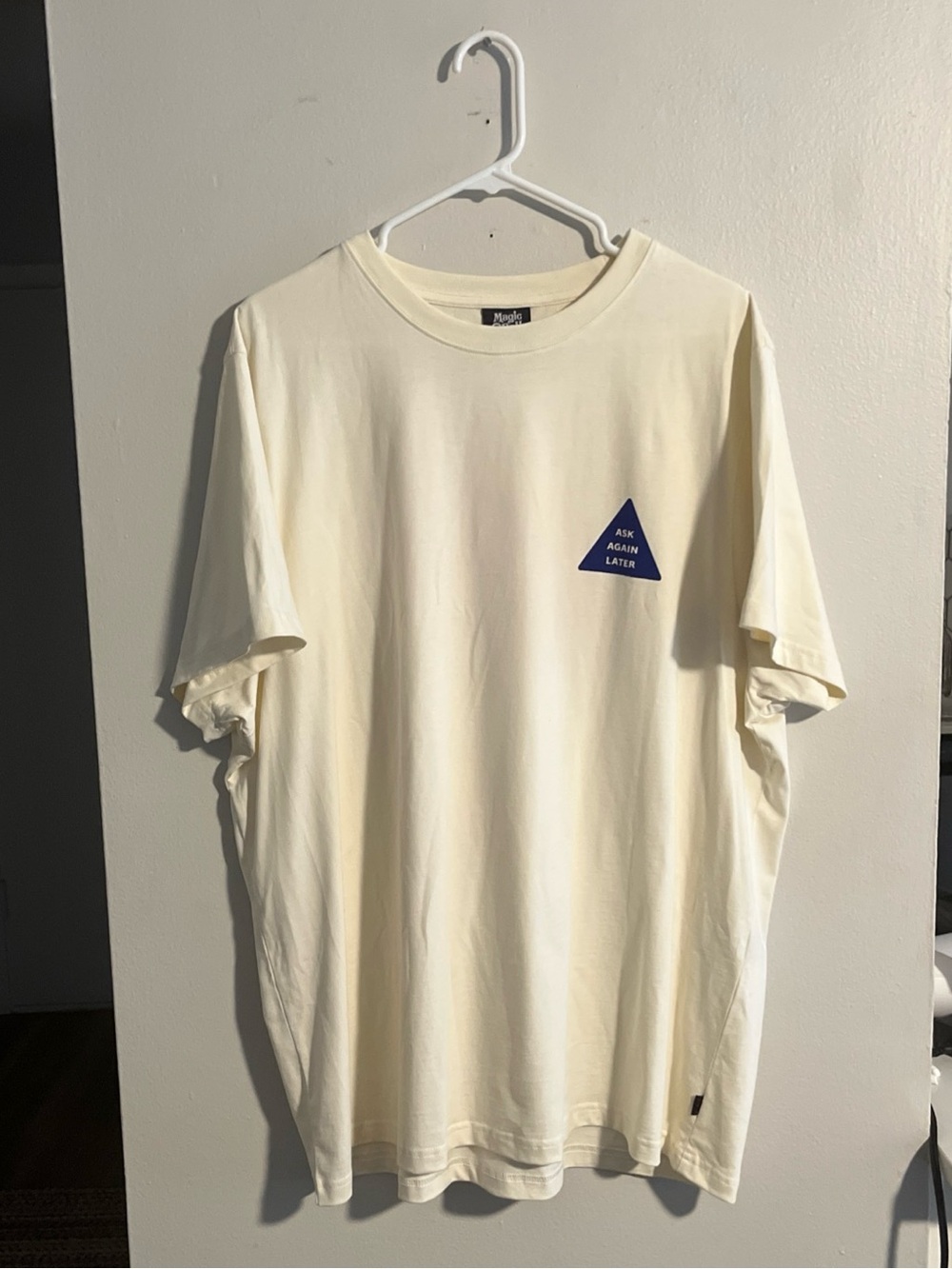 Rowing Blazers Cream Short-Sleeve Tee with Navy Triangle Logo